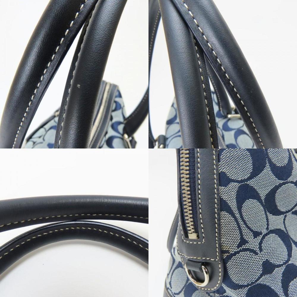 Coach handbag 6046 signature canvas leather navy blue women's COACH - Picture 7 of 11